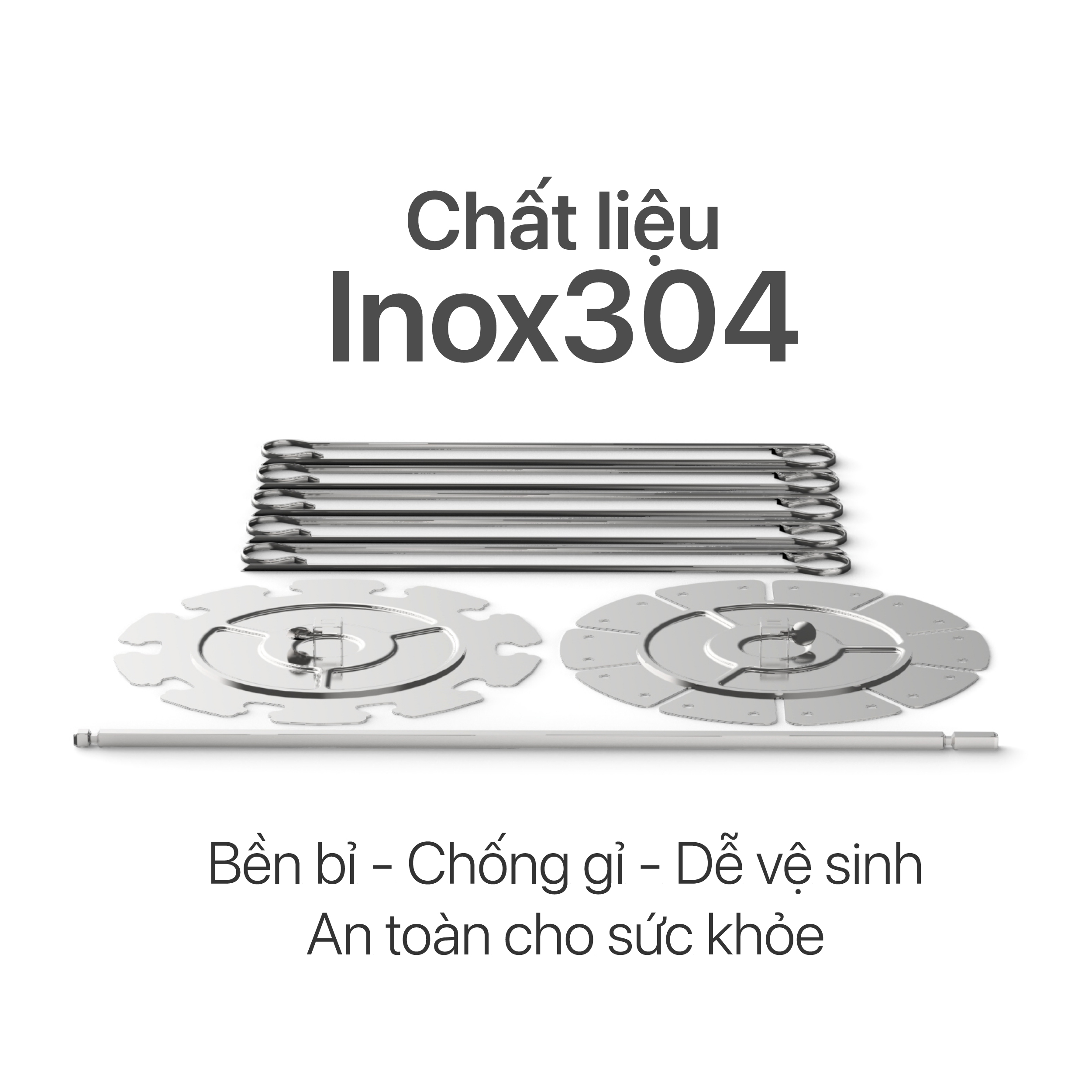 Bộ trục quay và 10 xiên thịt - Phụ kiện nồi chiên không dầu 2GOOD