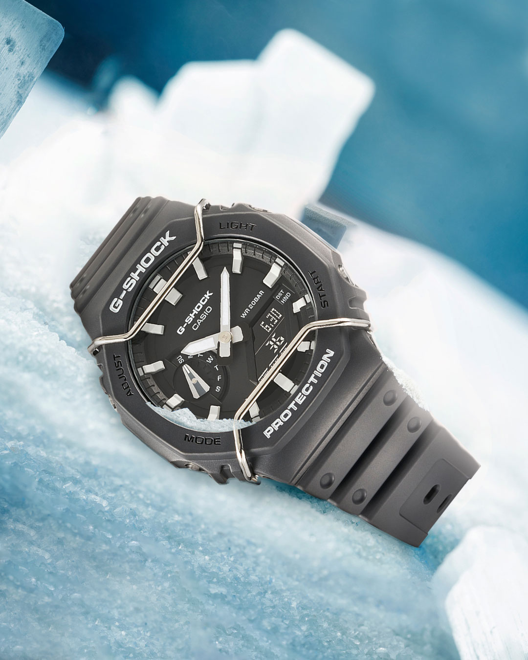 Đồng Hồ Nam Dây Nhựa Casio G-Shock GA-2100PTS-8A Chính Hãng | GA-2100PTS-8ADR Carbon Core