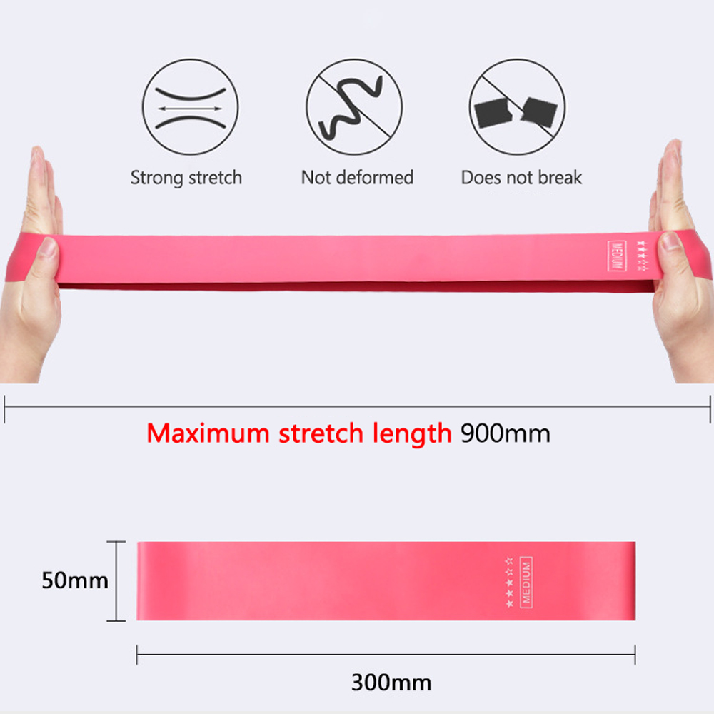 Bộ 5 dây kháng lực đàn hồi bằng silicone với 5 mức độ tập khác nhau
