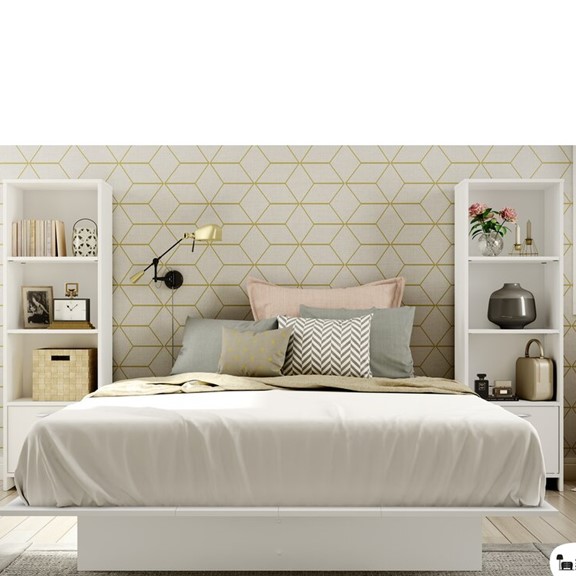 STEP ONE, Kệ trưng bày 4 tầng kèm hộc tủ kéo SHE_078, 50x35x140cm