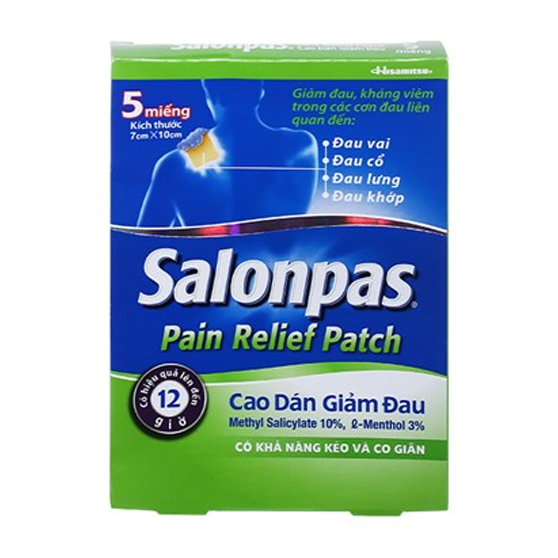 Miếng dán giảm đao Salonpas Pain Relief Patch (Hộp 5 miếng)