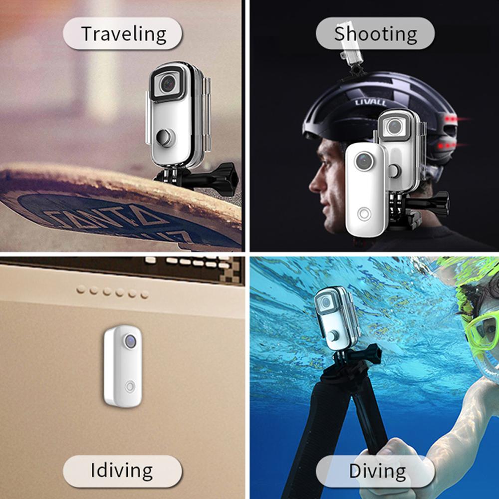 SJCAM C100 Plus Camera hành động Máy bay xe máy Mũ bảo hiểm xe đạp DV Chụp chống lắc lư trượt nước Vlog Vlog Thumb Sport Cam