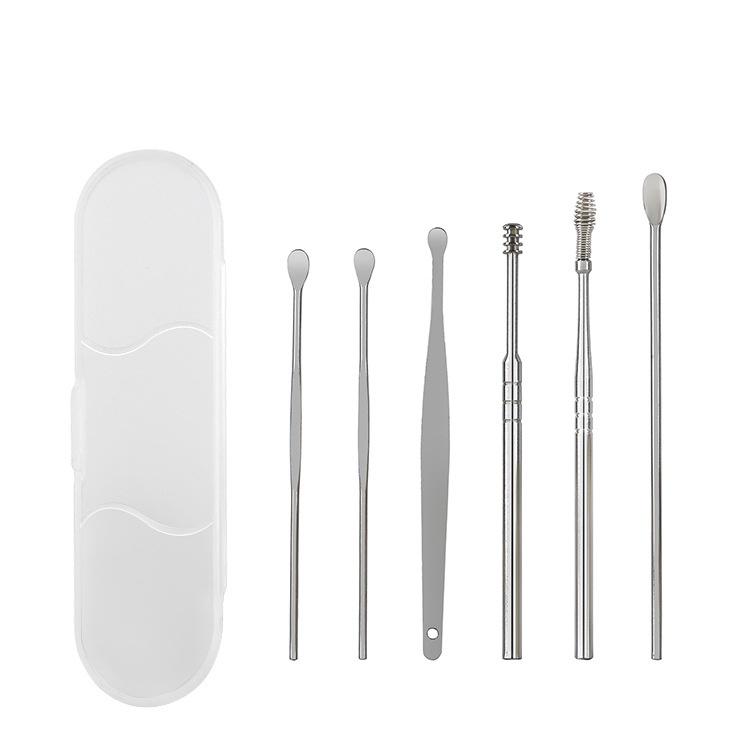 Bộ Dụng Cụ Lấy Ráy Tai, Massage tai Inox 6 Món DUASHOP