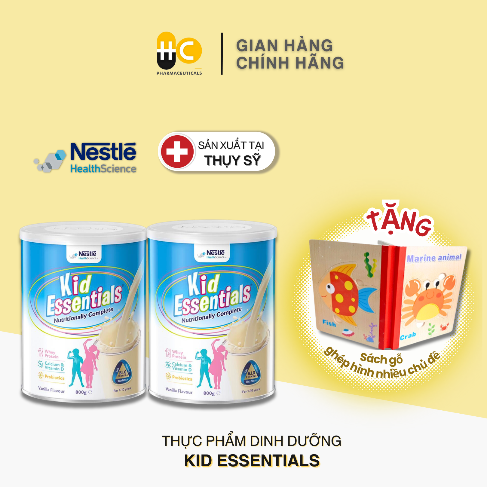 [DATE 02.2025] Combo 2 Lon Sữa Kid Essentials Sữa Úc Nestlé Health Science Cho Trẻ Biếng Ăn, Chậm Tăng Cân 800g - Bao Bì Mới [NHẬP KHẨU CHÍNH HÃNG]