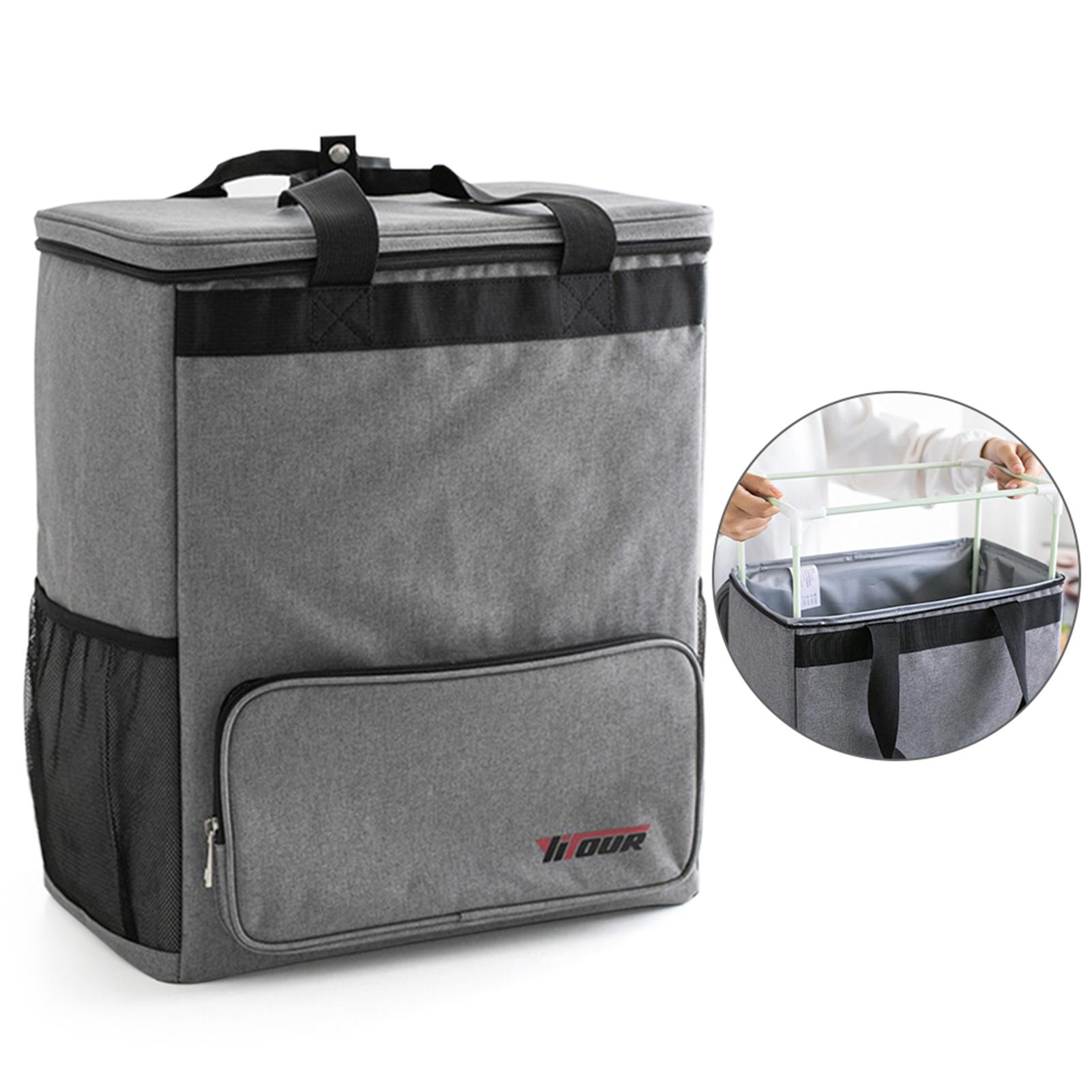 Ba lô giữ lạnh được làm bằng vải oxford chống mài mòn, đệm mút dày và màng PEVA chống thấm nước