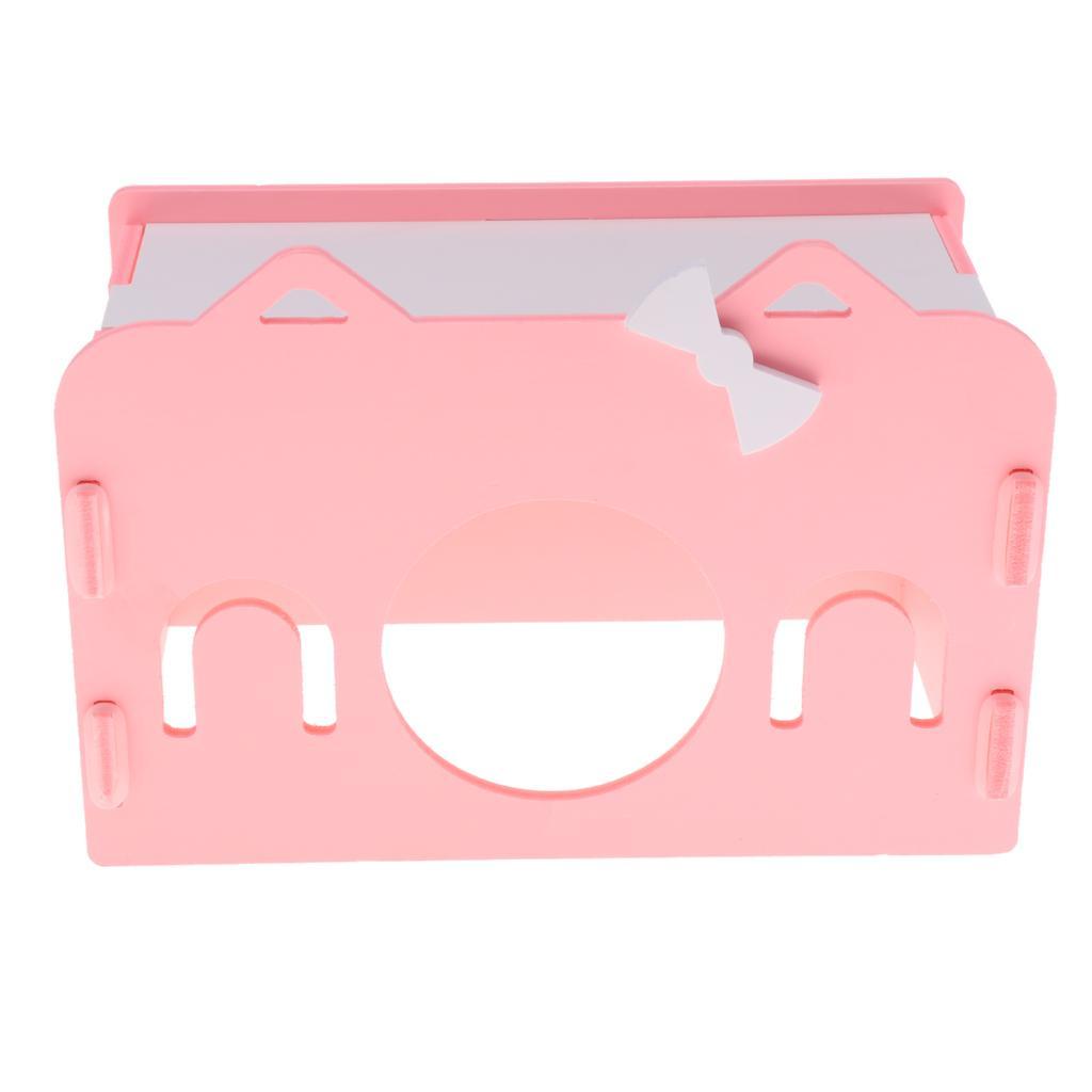 Small Animals Hamster Mice Mouse Wooden House Cute Toy Pet Supplies - Pink