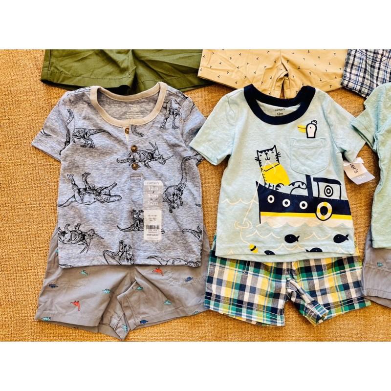 Bộ áo thun và quần sooc kaki dư xịn size từ 3 tháng đến 5 tuổi