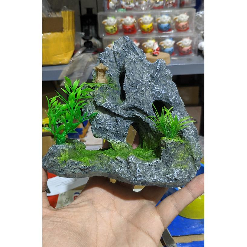 KHO-HN * Hòn non bộ bằng nhựa đúc đẹp thích hợp trang trí bể thủy sinh, bể cá cảnh, tiểu cảnh, non bộ, DIY