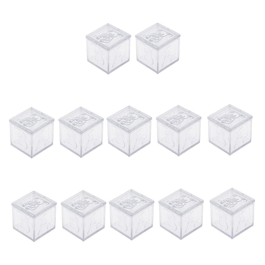 2X Building Blocks Candy Box Wedding Baby Shower Party Gift Favor Clear