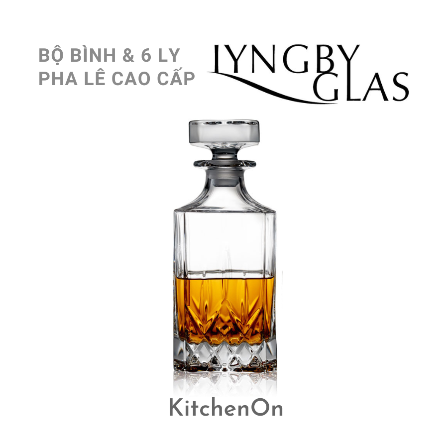 Bộ bình và 2 ly uống whisky