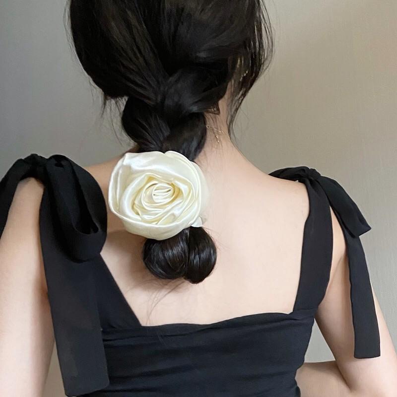 Dây cột tóc hoa - Dây cột tóc hoa hồng