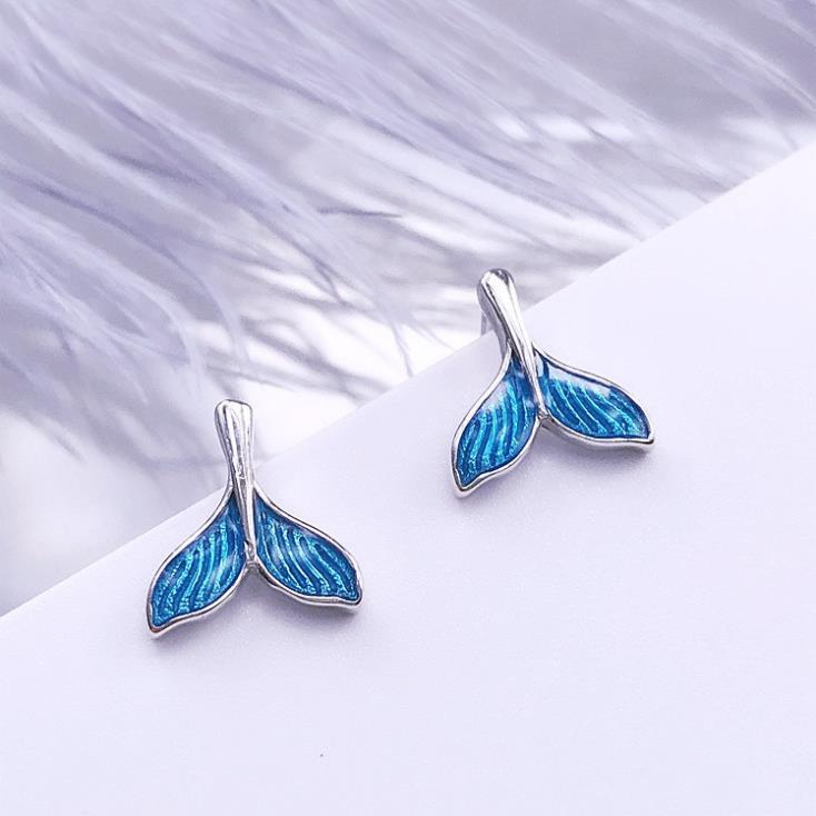 Khuyên tai hình đuôi nàng tiên cá màu xanh lam xinh xắn đáng yêu ANTA Jewelry - ATJ3467