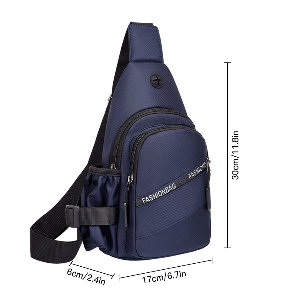 Men Waterproof Sling Bag Ultralight Crossbody Backpack Adjustable Strap Chest Bag Shoulder Daypack With headphone jack