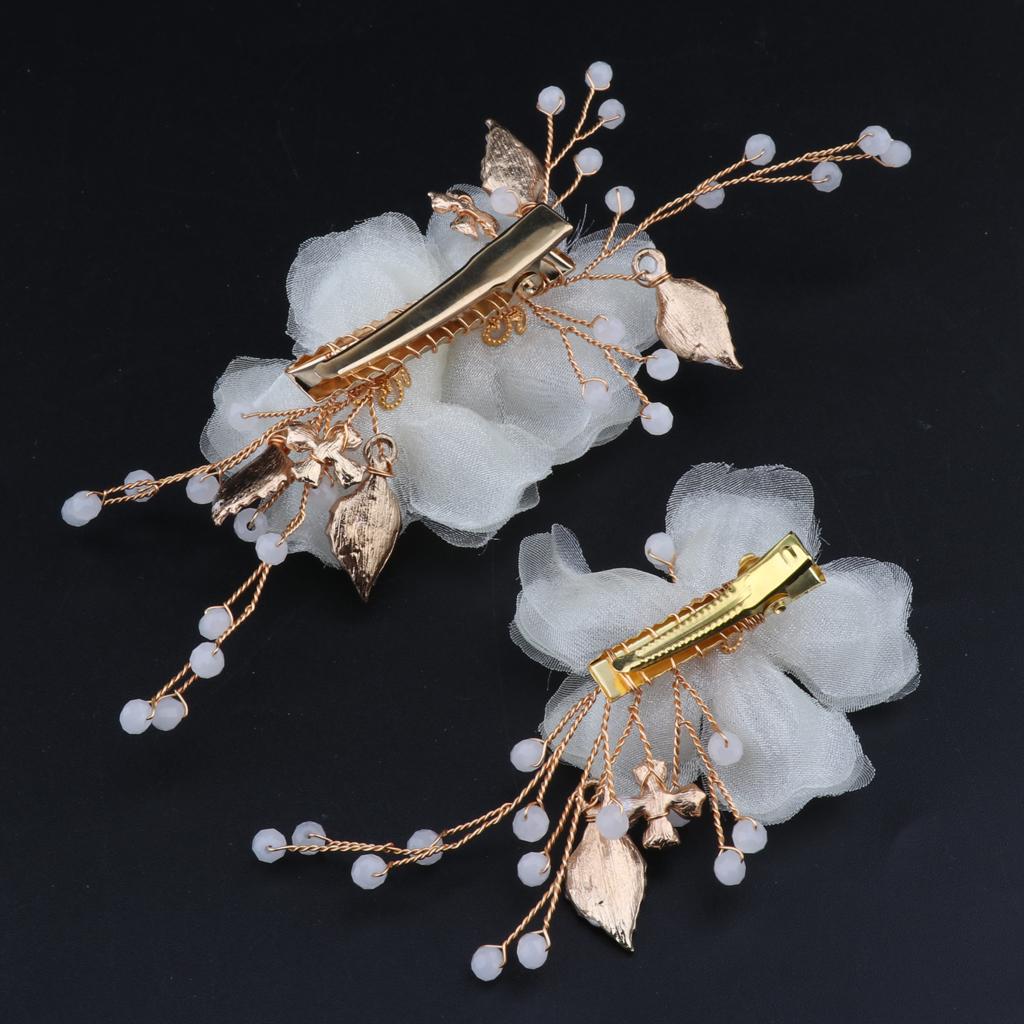 2x Flower Slide Hair Clip Hairpins Women Bridal Pearl Barrette Hair Jewelry