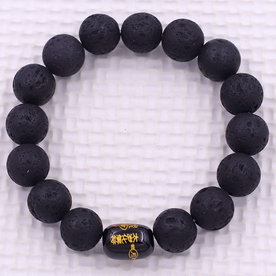 Vòng chuỗi đeo tay đá núi lửa 10 ly charm hạt giải thái tuế phù, vòng chuỗi phong thủy, giải năm hạn thái tuế