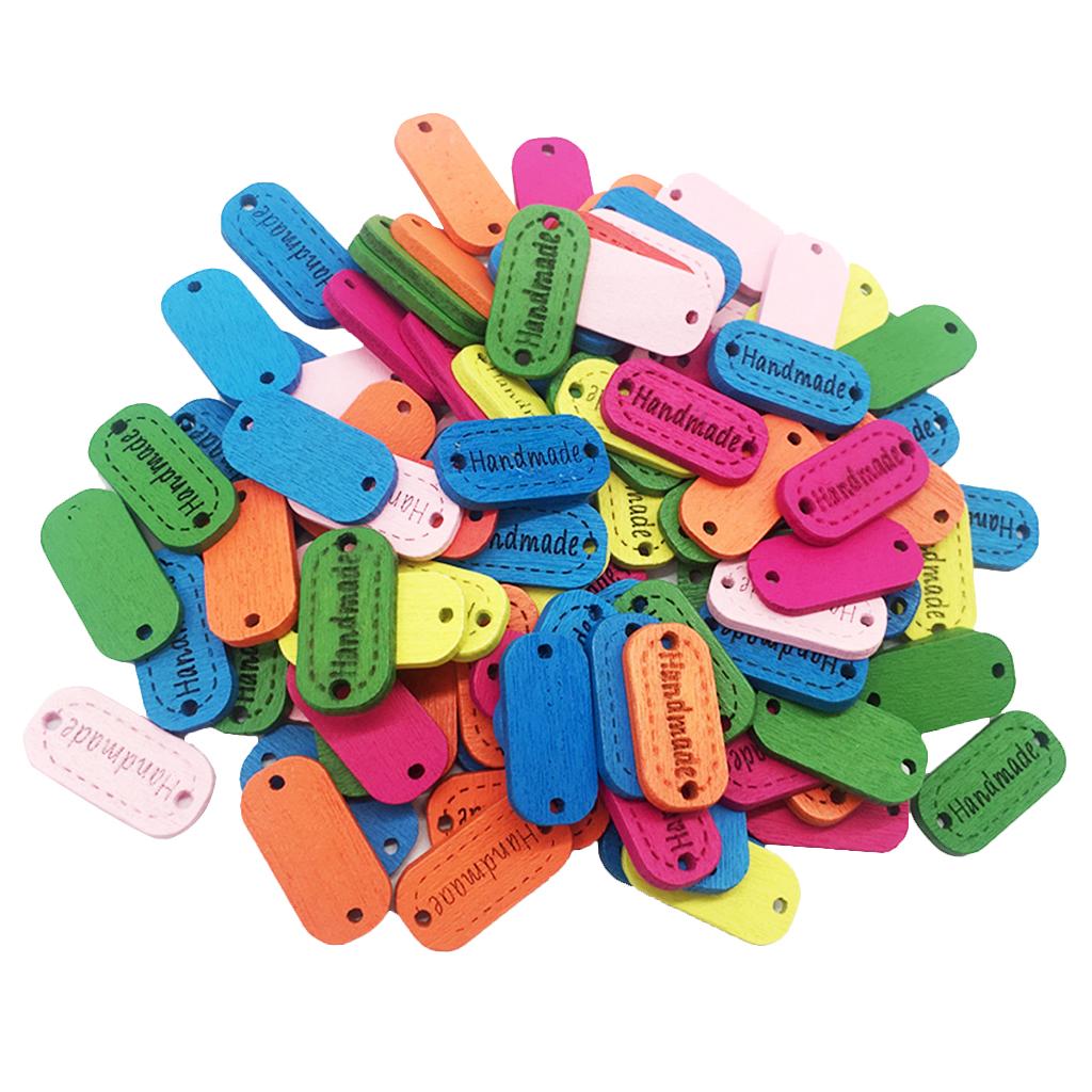 100 Cái Nhiều Màu Với Dáng Hình Nút Gỗ Cho Quần Áo Embellishmnet