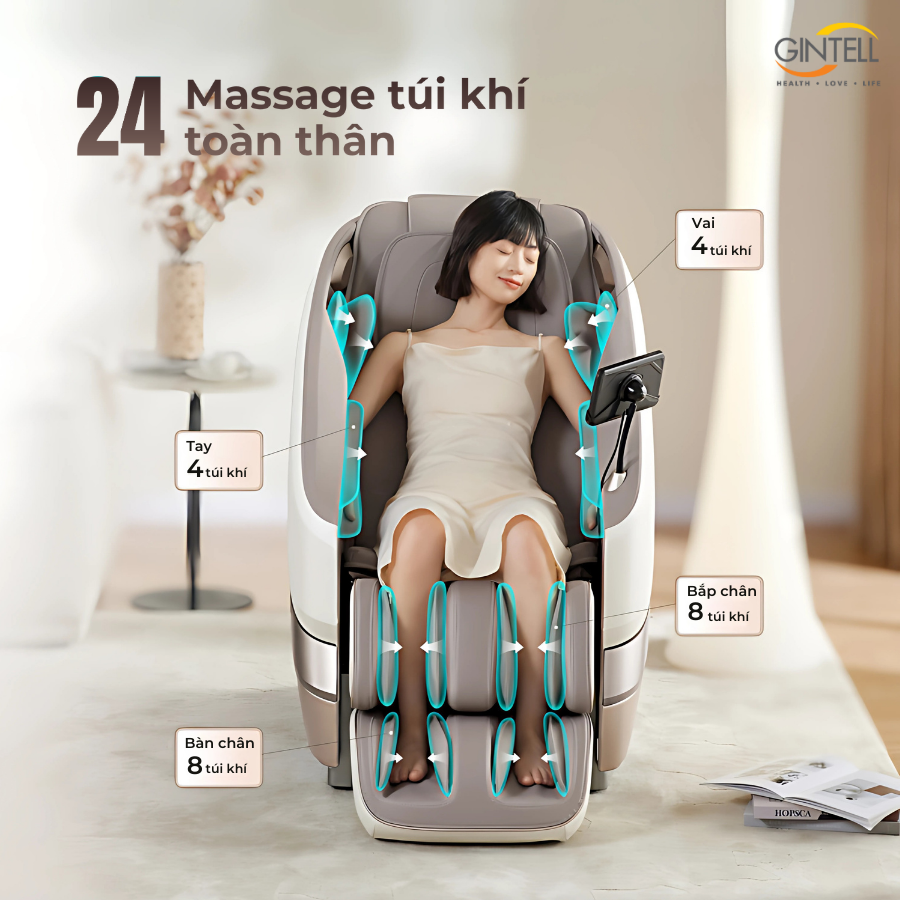 |MUA 1 TẶNG 1|  Ghế Massage Toàn Thân GINTELL A PRO 1 | 2 năm bảo hành chính hãng
