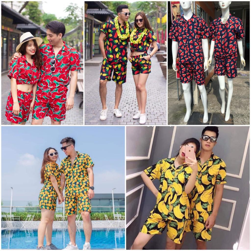 Sét pijama trái cây - Dưa hấu, chuối, cam