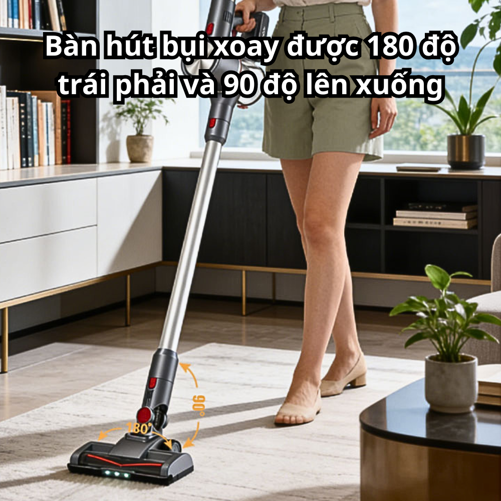 Máy hút bụi cầm tay Lumabella LB- 63021 SẠC PIN công suất cực lớn lên đến 2200W hút bụi mịn gia đình, ô tô - HÀNG CHÍNH HÃNG