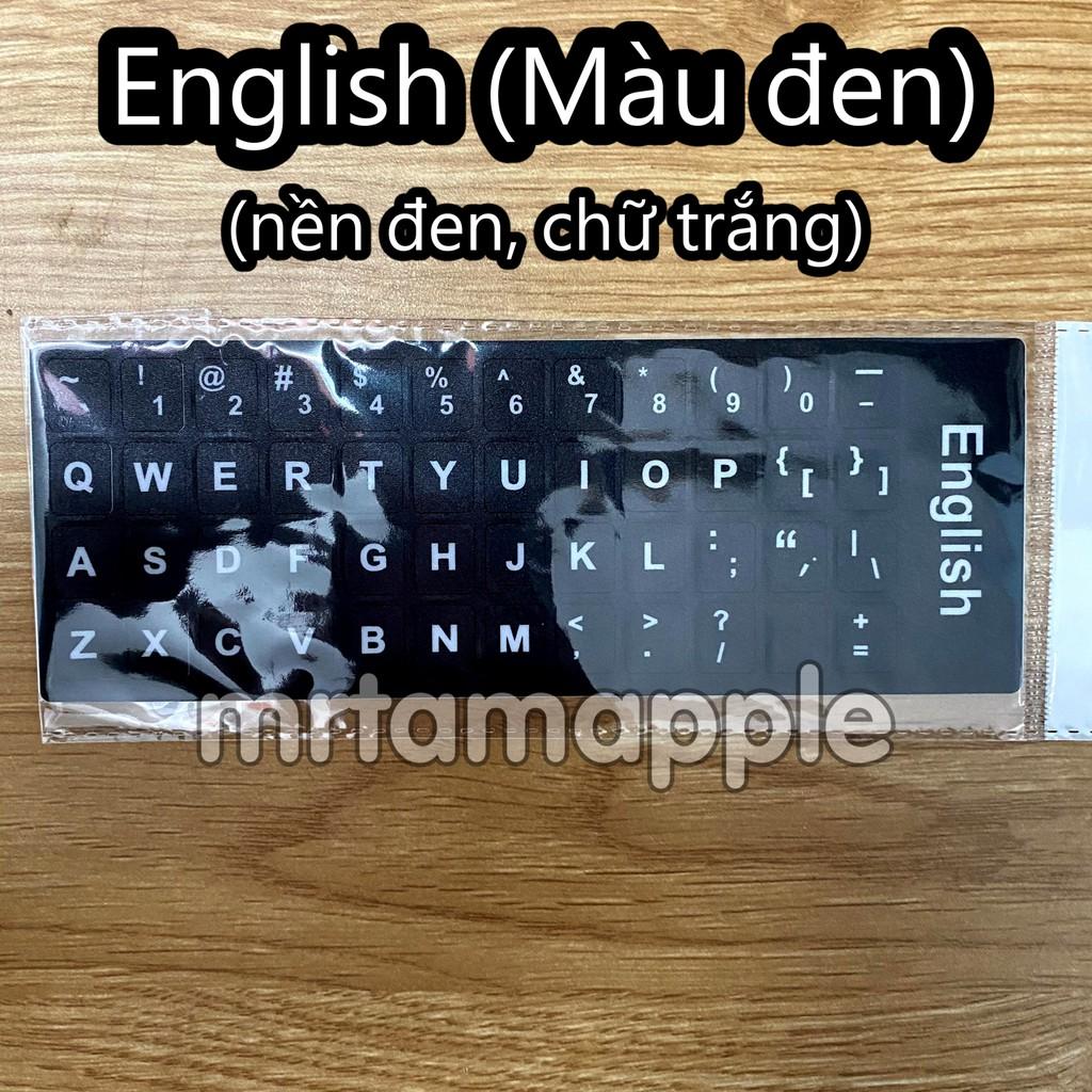 Miếng dán bàn phím Tiếng Anh English (Layout US) dùng cho laptop và máy vi tính để bàn PC