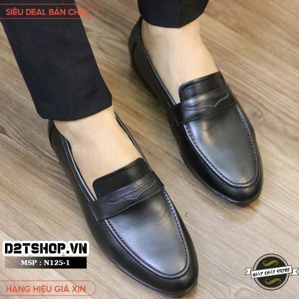 Giày lười nam da nhám đai khoét đơn giản , rẻ và đẹp