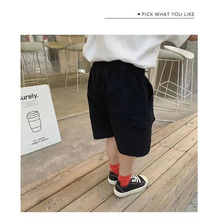 Quần Short Đùi Kaki Trơn Túi Hộp Cho Bé Trai & Bé Gái - SUMO KIDS