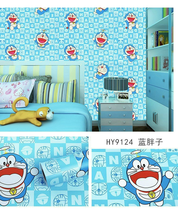 Giấy dán tường Doremon cuộn rộng 45cm dài 10m có keo sẵn