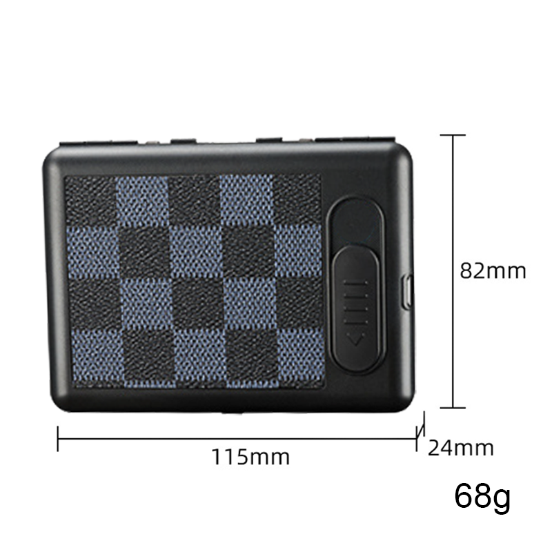 Bật Lửa Điện Kiêm Hộp Đựng Thuốc Kẹp 20Đ Sọc Caro Trắng Đen - Sạc Điện