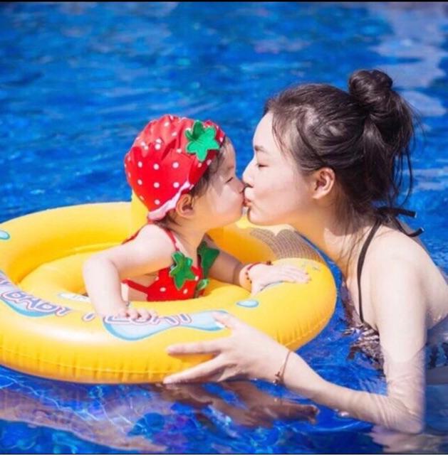 Set Đồ Bơi Bikini Bé Gái Kèm Mũ Bơi