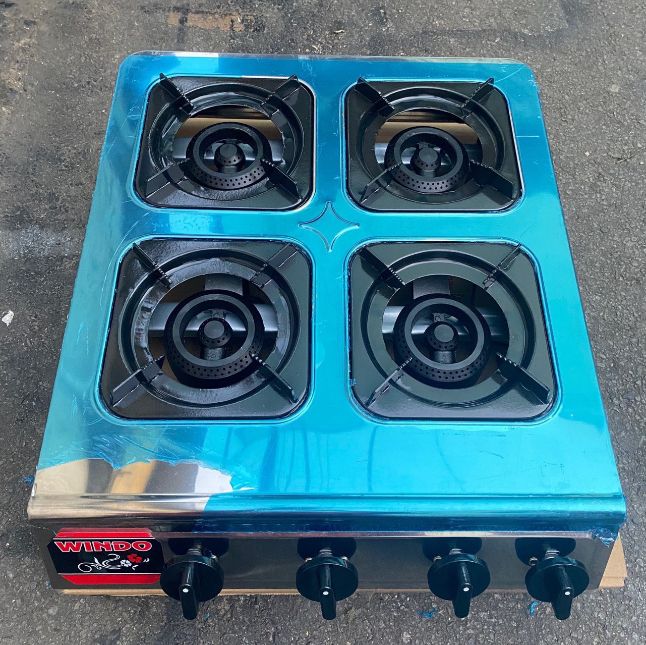 Bếp gas công nghiệp 4 họng,bếp gas 4 lò Windo chuyên mỳ cay , bánh xèo. Hàng chính hãng