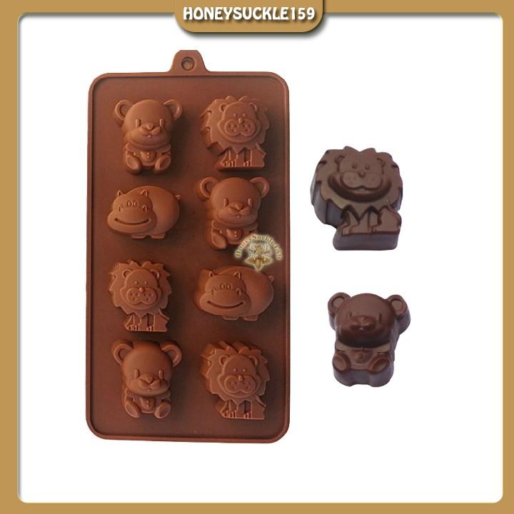 Khuôn Silicon Đổ Socola/Thạch/Đá/Kẹochipchip/Pudding Hình Hà Mã Sử Tử