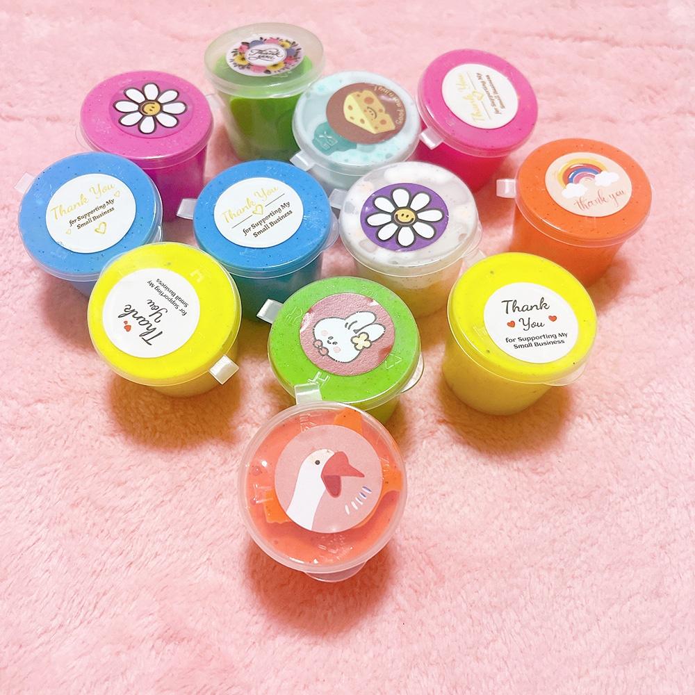 Slime Basic Cơ Bản Hủ Mini 50ml Không Dính Tay Mềm Mịn Trang Trí Sticker