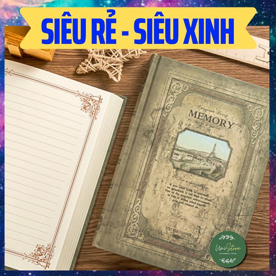 Sổ tay ghi chép kẻ ngang vintage - sổ nhật kí kẻ ngang bìa cứng phong cách cổ điển memory