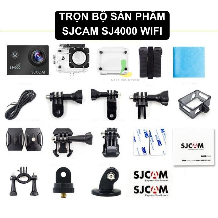 Camera hành trình SJCAM SJ4000 Wifi - Máy quay hành động quay 2K@30fps hình ảnh sắc nét - Hàng Chính Hãng