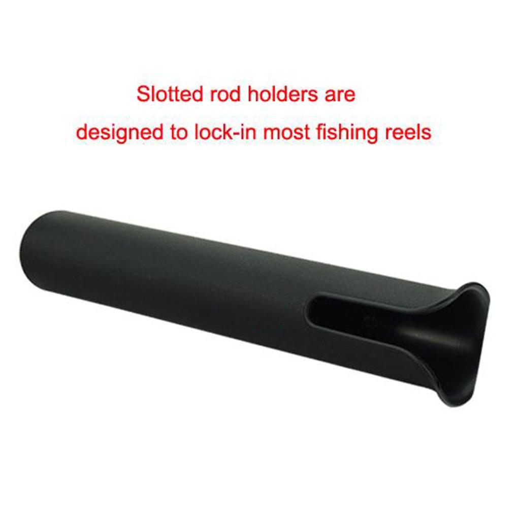 2x Plastic Fishing Rod Holder Boat 1 Pole Tube Rack Stand Bracket Black