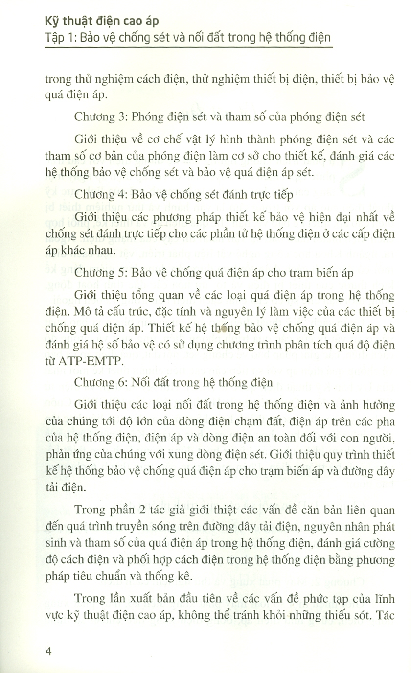 Kỹ Thuật Điện Cao Áp Tập 1 Bảo Vệ Chống Sét Và Nối Đất Trong Hệ Thống Điện