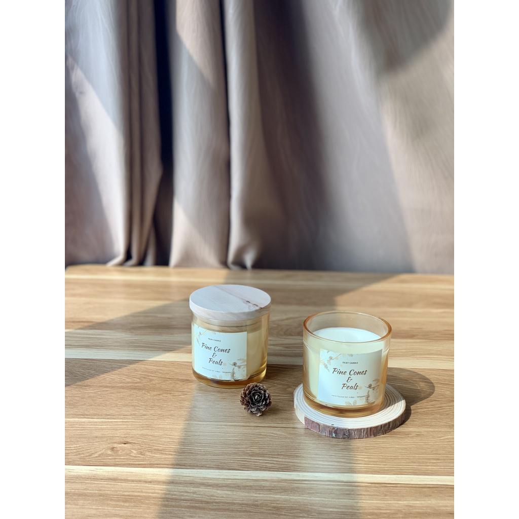 Nến thơm tự nhiên Pinecones & Pearls, nguyên liệu nhập khẩu, hương gỗ thông, 164 grams, bấc sợi