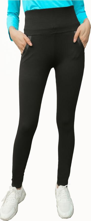 Quần Legging Vicci Cao Cấp Màu Đen Vân Xước Cạp Cao 11P