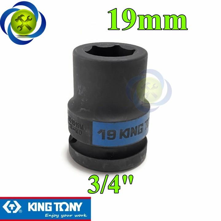 Tuýp 19mm 3/4 Kingtony 651519M loại ngắn 6 cạnh màu đen