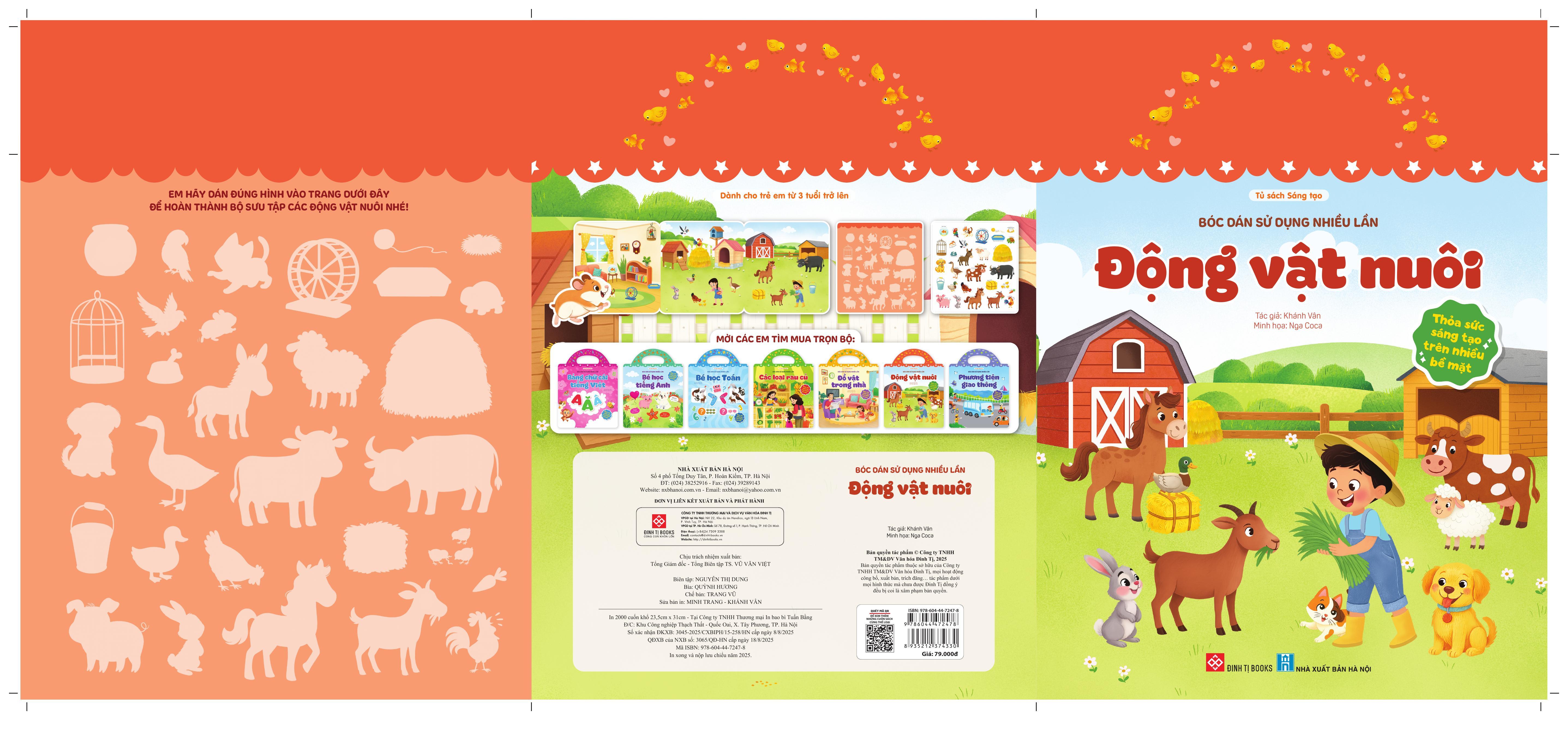 Sách - Bóc Dán Sử Dụng Nhiều Lần - Động Vật Nuôi