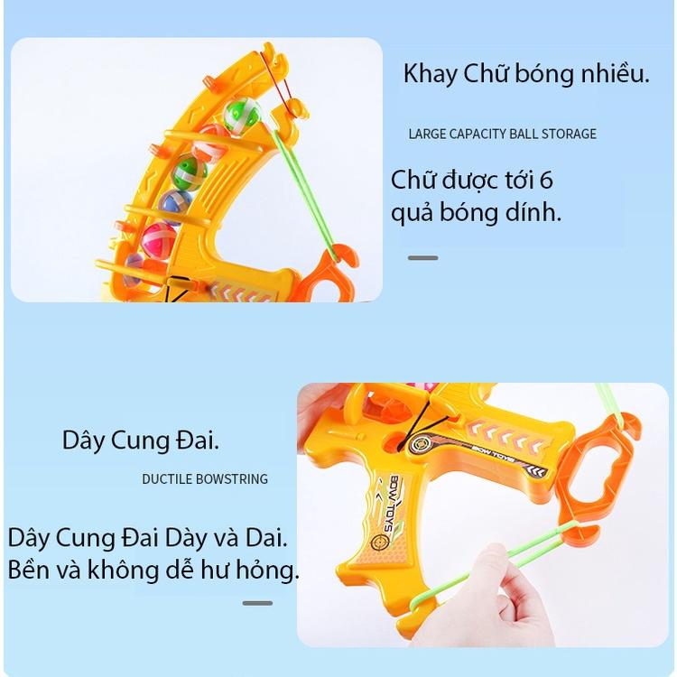 Bộ đò chơi cung bắn bóng dính Hảng B-Duck, gồm 1 cung, 12 bóng dính, 1 bảng dính.