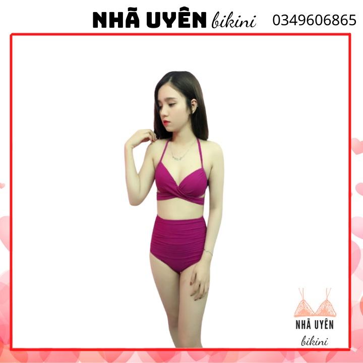 Bộ bikini nhã uyên 2 mảnh mút nâng Set bikini gọng nâng ngực quần nhúng cạp cao che bụng