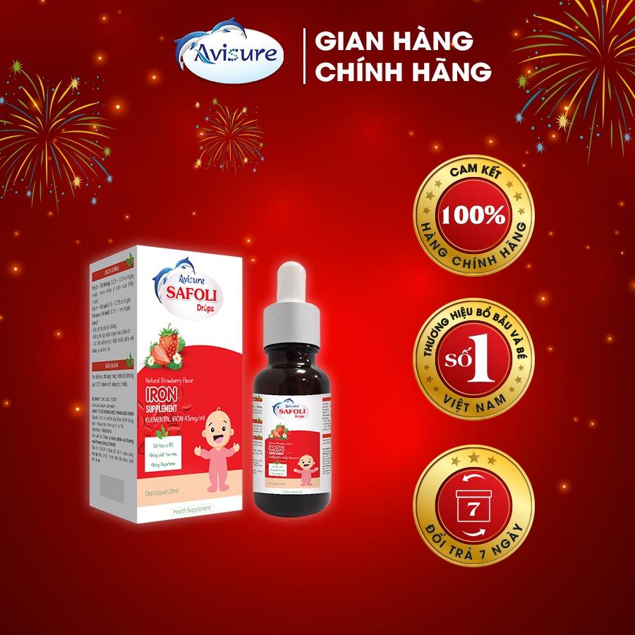 Sắt Avisure Safoli Drops hữu cơ dành cho bé 20ml