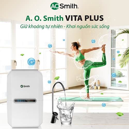 Máy lọc nước A. O. Smith Vita Plus giữ nguyên khoáng - Hàng chính hãng