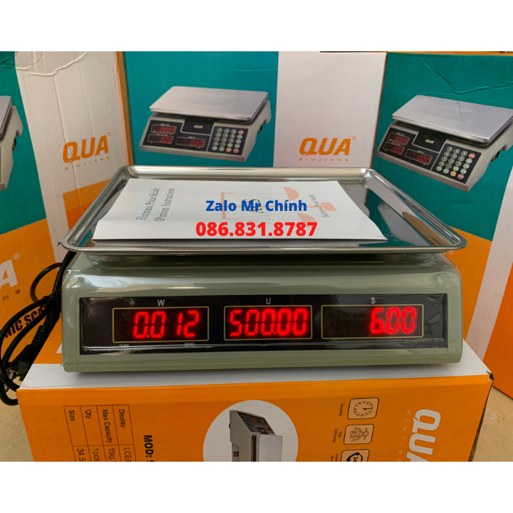 Cân điện tử tính tiền hàng 30kg, cân điện tử cân hàng Qua910, cân tính tiền dùng cho siêu thị, tạp hóa, bách hóa, chợ hải sản