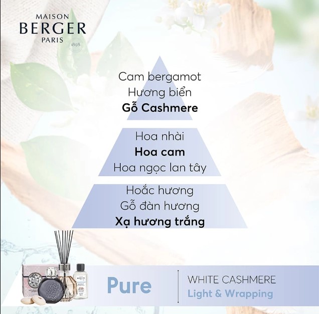 Maison Berger - Tinh dầu khuếch tán hương White Cashmere - 200ml