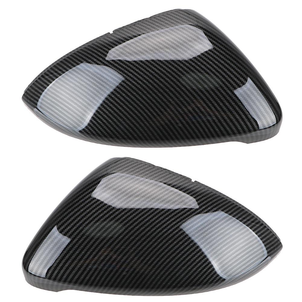 Car Mirror Covers Caps 2 Pcs/set Auto Accessories Car-styling Bright Carbon Black Cover RearView Mirror Case Cover For VW Golf MK7 7.5 GTI 7 7R
