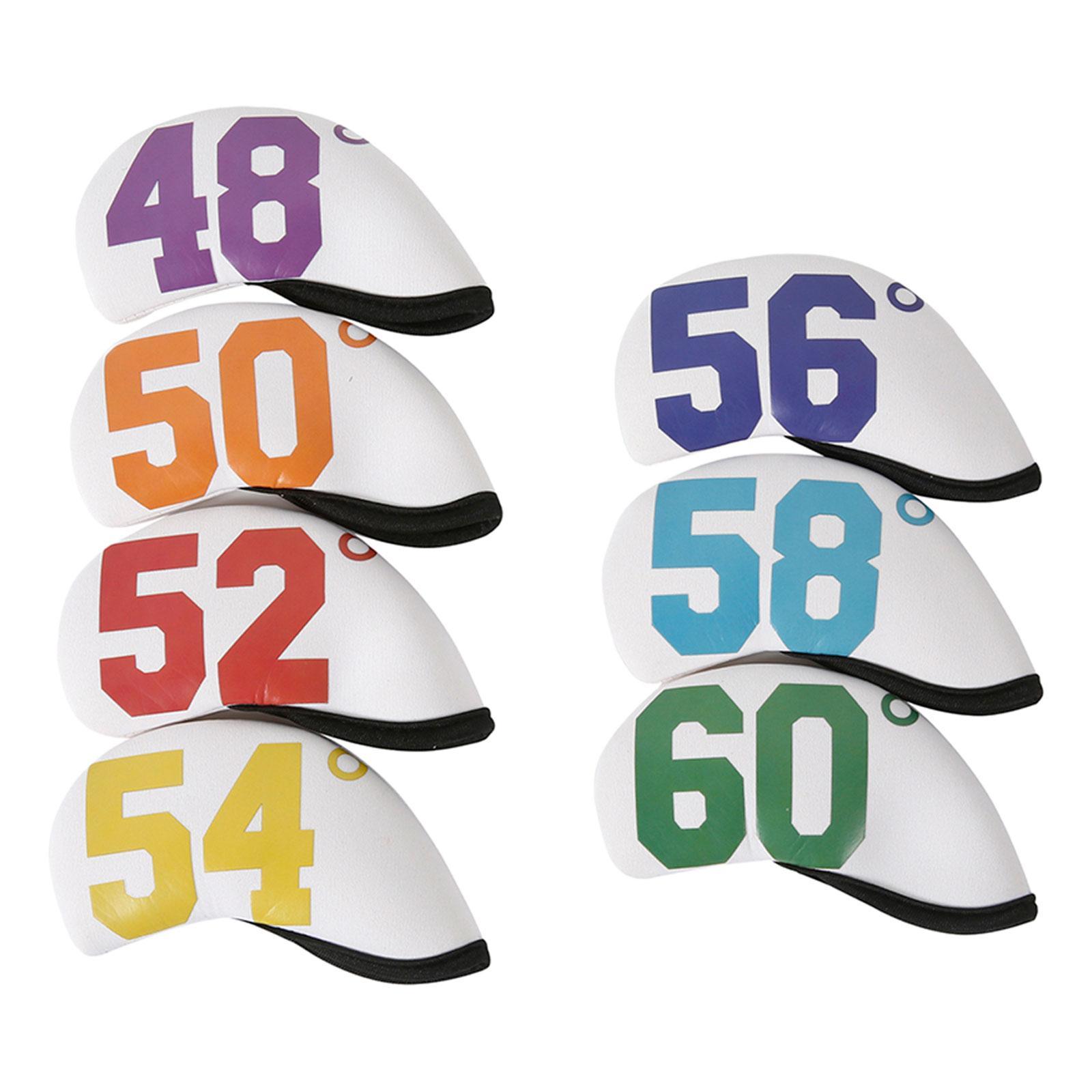 7Pcs Golf Iron Headcover Set Neoprene Golf Club Head Covers Protection