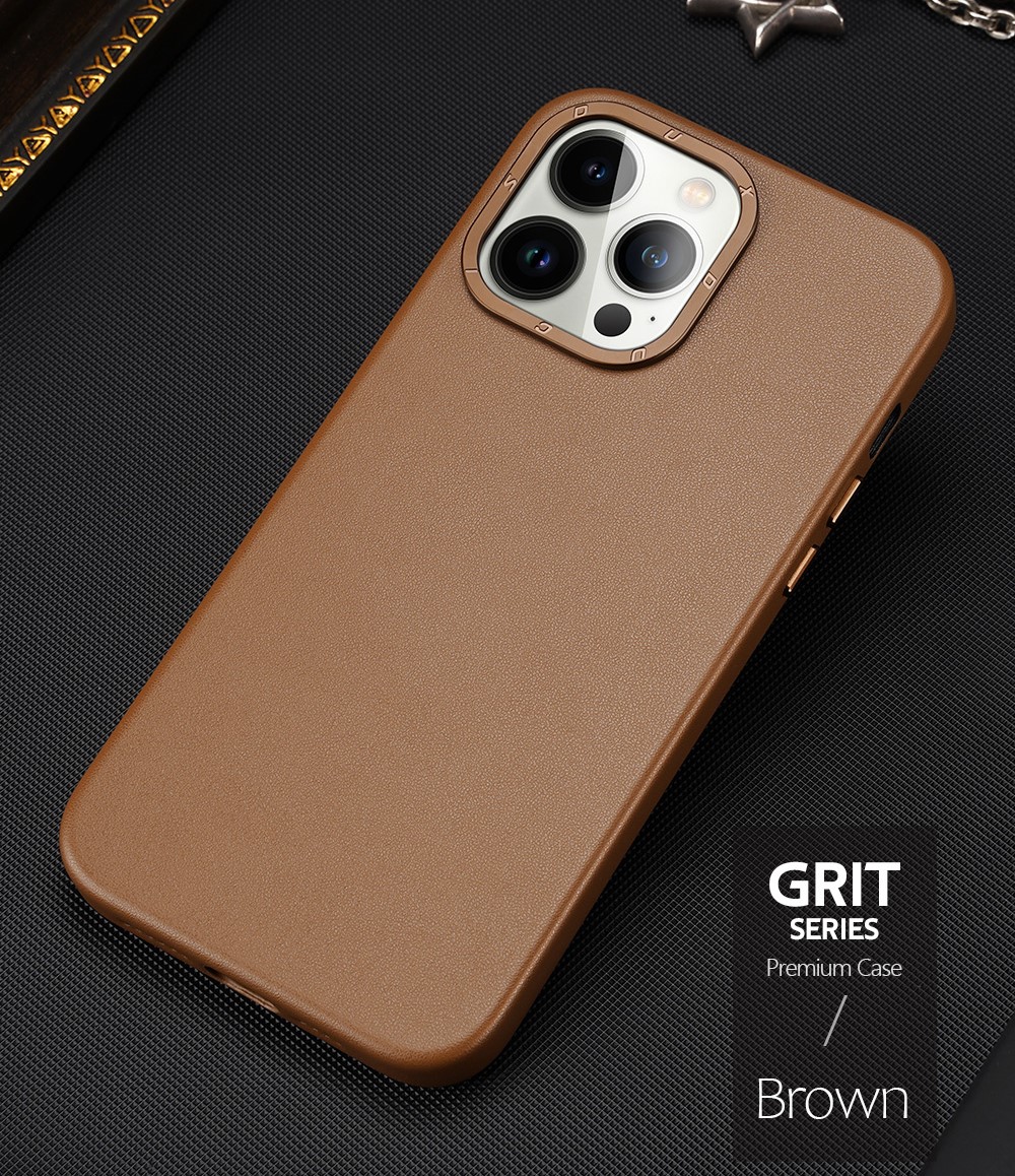 Ốp lưng cho Iphone 14 Promax Sạc Từ Tính Dux Ducis Grit Da Cao Cấp_ Hàng Chính Hãng