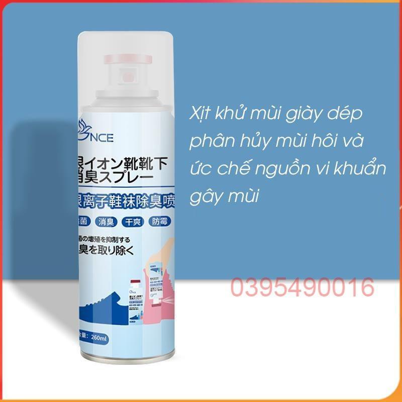 Xịt khử mùi giày dép nano bạc, loại bỏ mùi hôi, vi khuẩn trong giày, mũ bảo hiểm, không gây kích ứng da